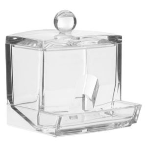 DISTRIBUTEUR DE COTON Distributeur coton tige - 9,3 x 8,1 x 9,9 cm - Polystyrène transparent 8,1 cm Transparent