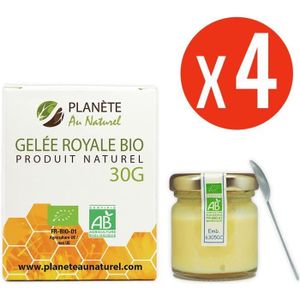 TONUS - VITALITÉ Gelée Royale Bio - 4 pots de 30 g  - Produit naturel