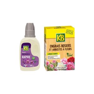ENGRAIS Pack KB - Engrais pour rosiers et arbustes à fleurs 1,5kg - Engrais rapide pour orchidées 250ml
