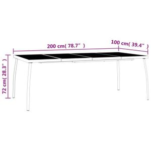 TABLE DE JARDIN  FASHTROOM Table de jardin anthracite 200x100x72 cm Treillis d'acier 111607