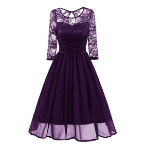 Femmes Robe Vintage Lace Soiree Travail De Mariage Trois Casual