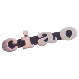 PORTE-BADGE Piaggio Vespa CIAO Emblem Badge Ecriture Chrome Moped Shield Logo Lusso