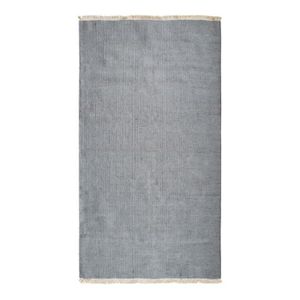 TAPIS DE SOL ESSENCE - Tapis en jute et coton avec franges 80 x 150 cm Gris Clair
