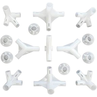 Kit De 20 Raccords Pour Tonnelle 3x9m - Connecteurs D'angle Et Centraux En ABS, Diamètres 25/19mm, Blanc, Pour Structure PVC