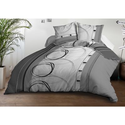Le Linge de Jules Parure Drap Plat Drap-Housse 140x190 2 T - Pur Coton 57 Fils - Boston