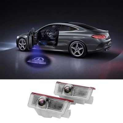 Projecteurs Logo Mercedes Pour Porte - étoile Et Lettres AMG, Lumière LED, Facile à Installer, étanche