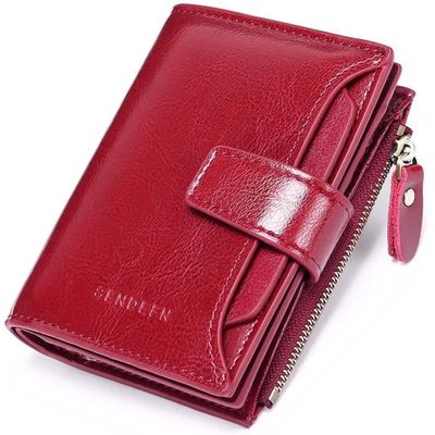 Portefeuille Femme SENDEFN Cuir Avec RFID - 12x10cm | Porte-Monnaie Zippé Élégant