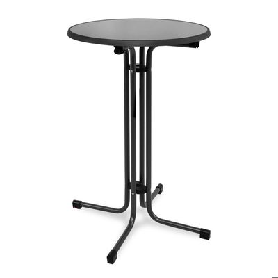 Table Haute Pliante Ronde Beautissu Ø70 Cm - Blanche - Extérieur/intérieur - Résistante Chaleur & Rayures