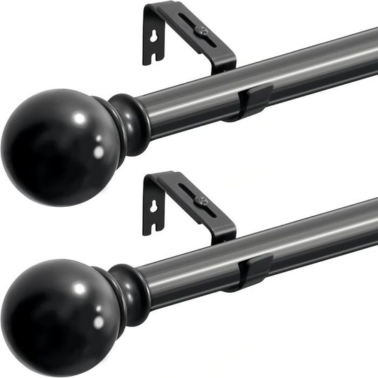 Lot De 2 Tringles à Rideaux Extensibles 40-60 Cm - Laiton Brillant, Avec Crochets à Vis - Fixation Facile Pour Fenêtres