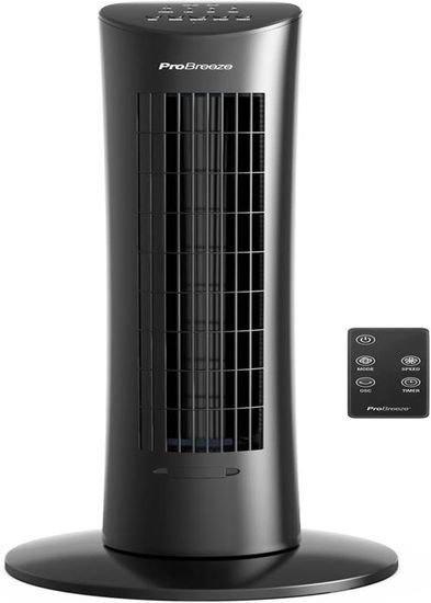 Ventilateur De Tour MEDION MD10319 - 45W - 3 Vitesses - Oscillation 60° - Minuterie 7,5h - Télécommande - Noir