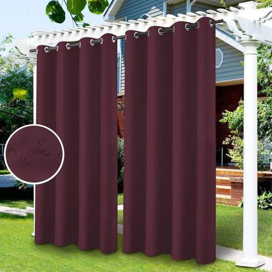 Rideau Extérieur Impermeable 400x223cm Gris - Pour Pergola, Terrasse Et Jardin Mewkew