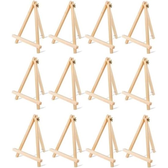 Lot De 4 Chevalets De Table En Bois 40 Cm - Supports Pliable Réglable Pour Peinture & Décoration