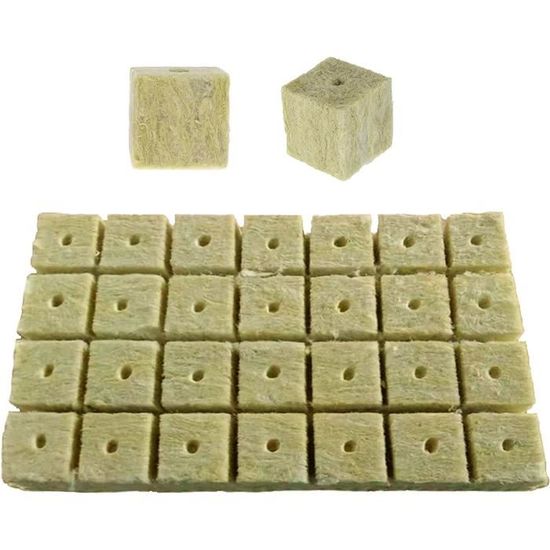 100 Cubes De Culture En Laine De Roche – Pour Culture Hydroponique Et Semis – Stériles, Légers, Aérés