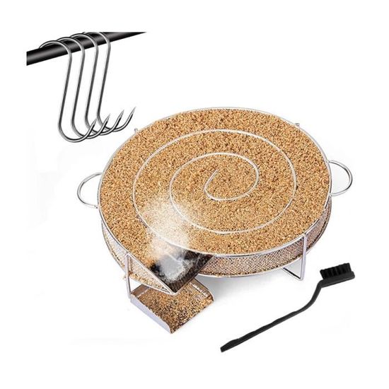 Sciure Hêtre Naturelle Générateur Fumée Froide Pour Fumoir - Serpentin 1.2kg Sciure Hêtre Crochets - EBOOK Offerte - Fumage Long Serpentin Fumage Alimentaire