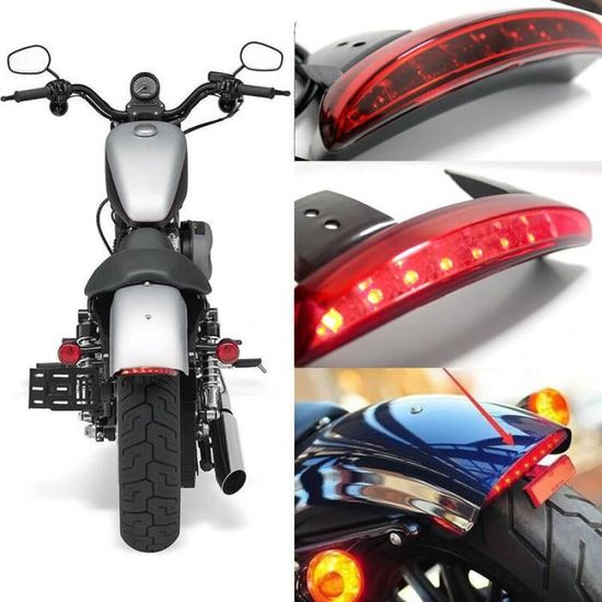 Feu de frein de garde-boue arrière à DEL de moto pour Harley-Davidson Sportster 883 X rouge