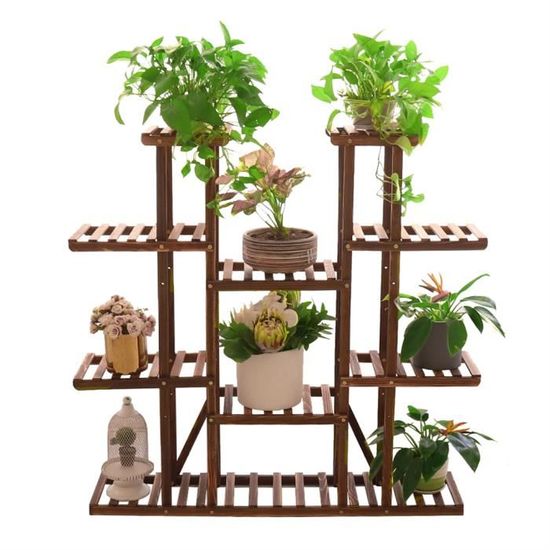 Étagère en bois pour plantes UNHO - 116 x 115 x 25cm - 11 tablettes -  Jardin Terrasse Balcon - Cdiscount Jardin
