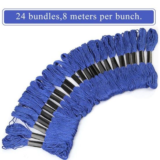 DMC - Lot De 3 échevettes DMC BLEU, Fil à Broder Mouliné 117MC, 100