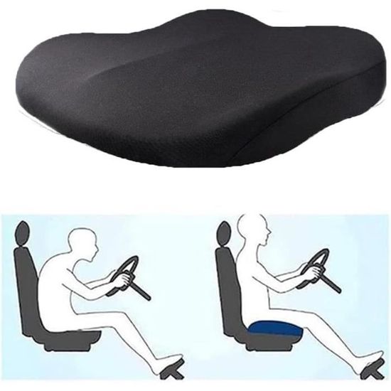 Coussin Ergonomique Voiture COUVRE SIEGE,3--Rehausseur De Siège De Voiture En Mousse à Mémoire De Rehausseur Voiture Avec Dossier