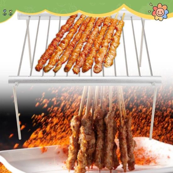 Tube de Barbecue Pliant Portatif de Gril de Camping D'acier Inoxydable