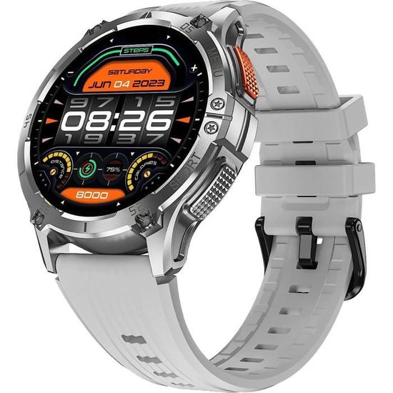 Montre Connectée FITFLEX Homme - Écran AMOLED 1.43", Appels Bluetooth, 120 Sports, IP68, Moniteur Cardiaque/Sommeil, Autonomie 30 Jours - Compatible Android/iOS