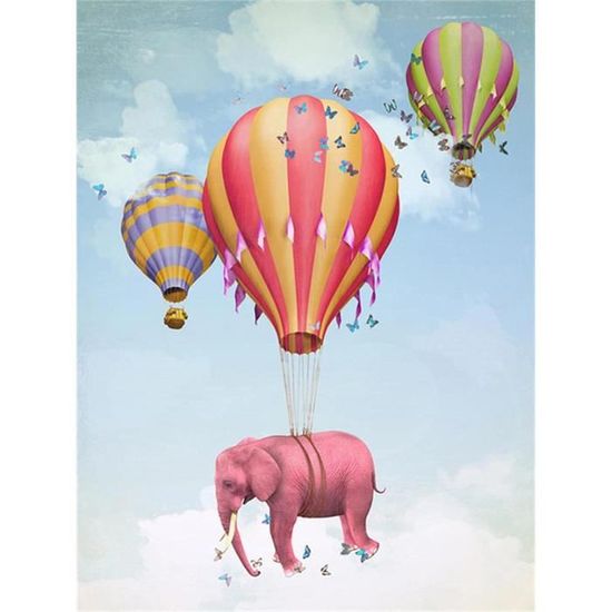 5D Diamond Painting Montgolfière Paysage,Diy Broderie Diamant Kit