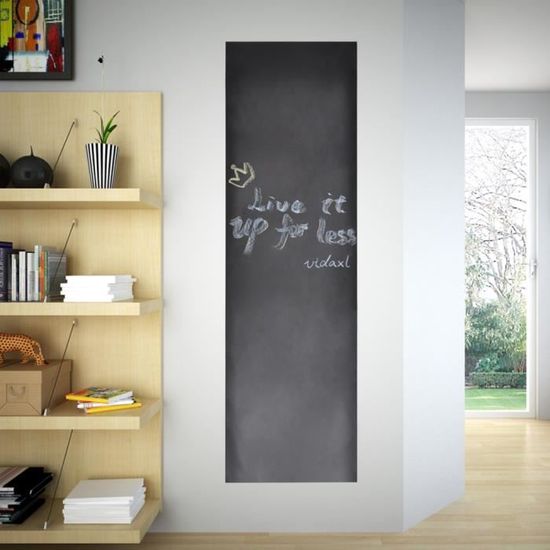 Feuille Tableau Noir Autocollante - 45 X 200 Cm, Inclut 4 Craies | Pour Mur, Décoration, Ardoise Éphémère, Créativité - 2
