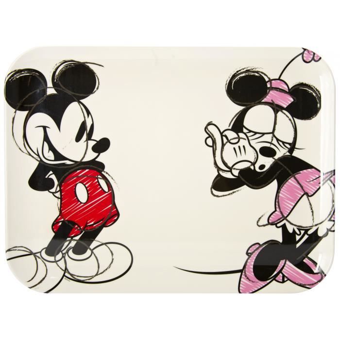 Zak!Designs plateau Minnie & Mickey Mouse 30,5 x 40,5 cm blanc