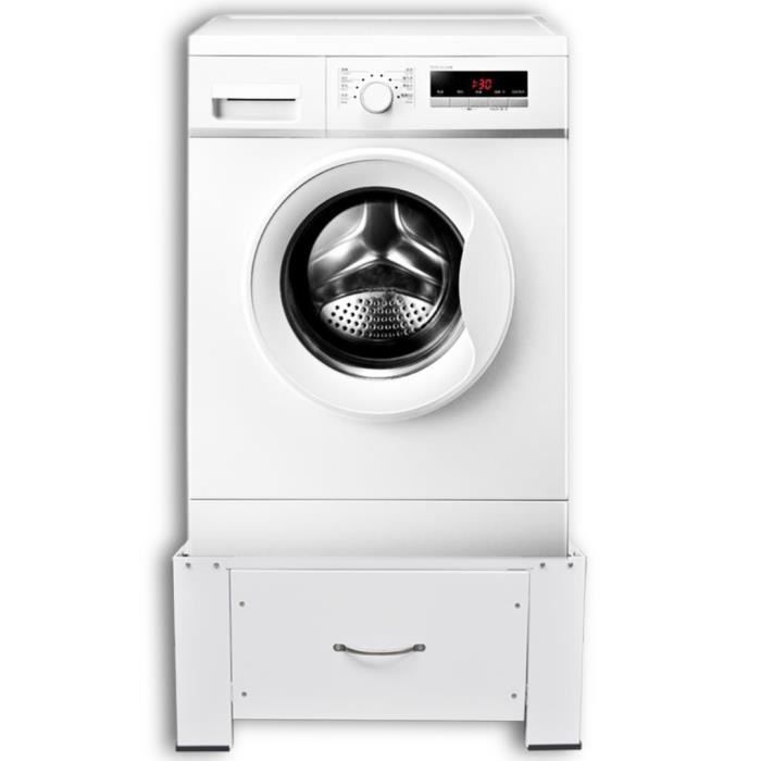 Accessoires pour lave-linge et seche-linge Socle pour machine a laver avec tiroir Blanc