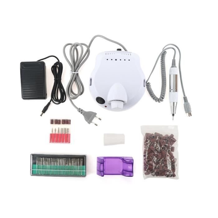 30000 Tours-min 220V Ponceuse à Ongles Polissoir Rond Appareil Nail Professionnel-Blanc