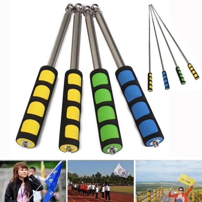 Drapeaux Bannière Manche à air Télescopique Pôle Hampe Mât Poteau Tige Portable