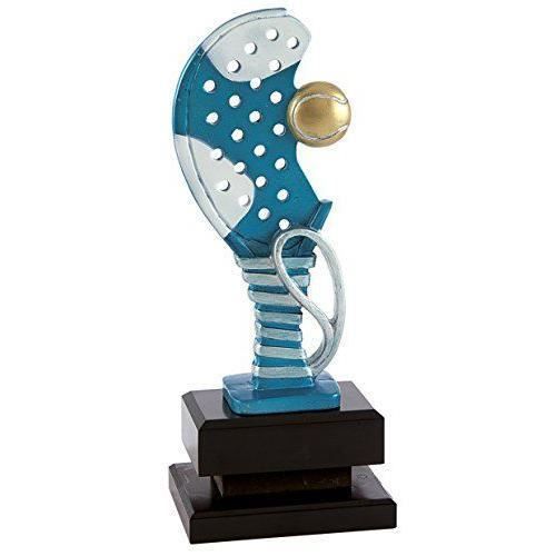 PALLART 7445 -ndash 3 Trophée de Sport avec motif P cforwardslashcorrea et raquette de padel balle 24 cm, Bleu, Taille unique -