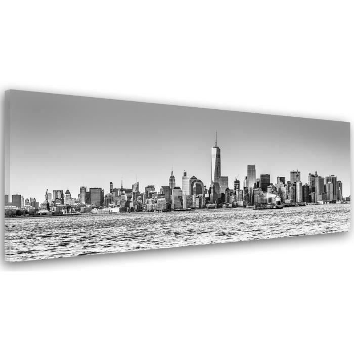 Tableau déco mural impression sur toile 30x90 VUE PHOTO VILLE NEW YORK NOIR ET BLANC