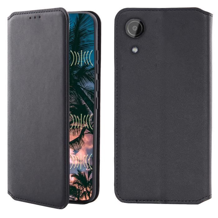 Coque Samsung Galaxy A03 Core, Housse Etui Portefeuille Cuir pour A03 Core - Noir