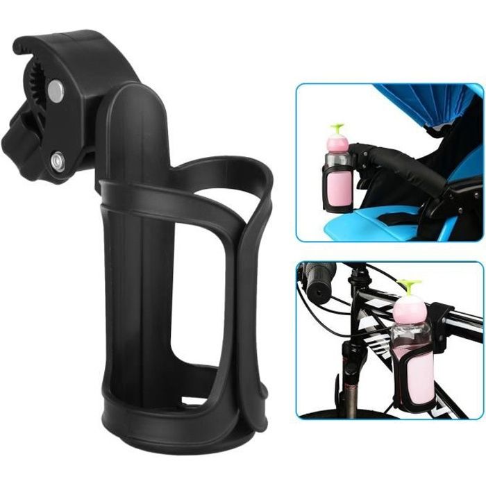 Porte-bidon Porte Bouteille d’eau Universel 360° Réglable Durable pour Vélo VTT MTB Poussette Chariot