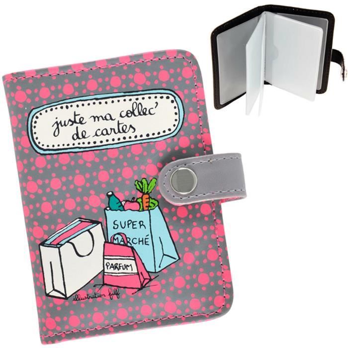 Porte Cartes de Fidélité JUSTE MA COLLECTION Rose - Etui Rangement Idée Cadeau Original Pour Femme - DLP Derrière La Porte