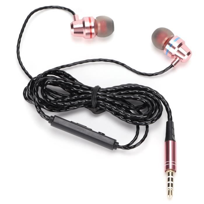 Dilwe Écouteurs Extra Bass filaires Écouteurs filaires 3,5 mm avec microphone Écouteurs intra-auriculaires filaires pour basses