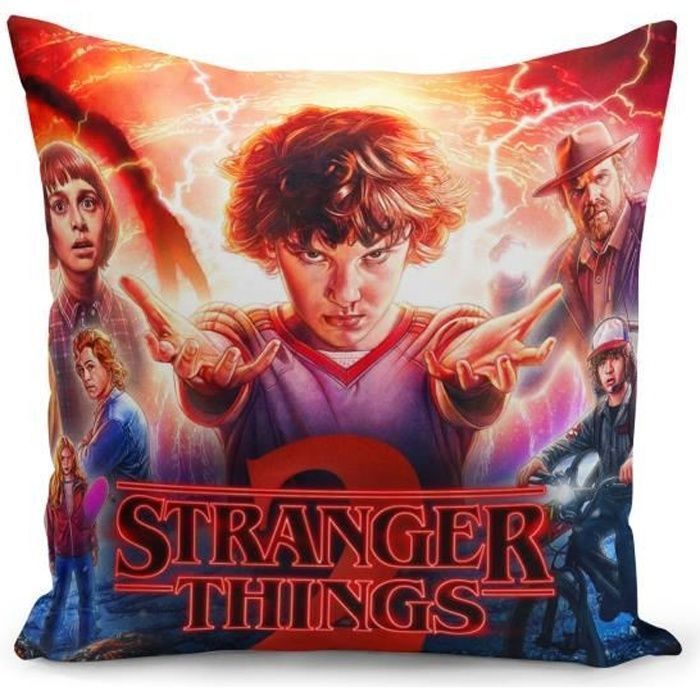 Housse de Coussin 40x40 cm Stranger Things Saison 2 Serie 80's Fantastique