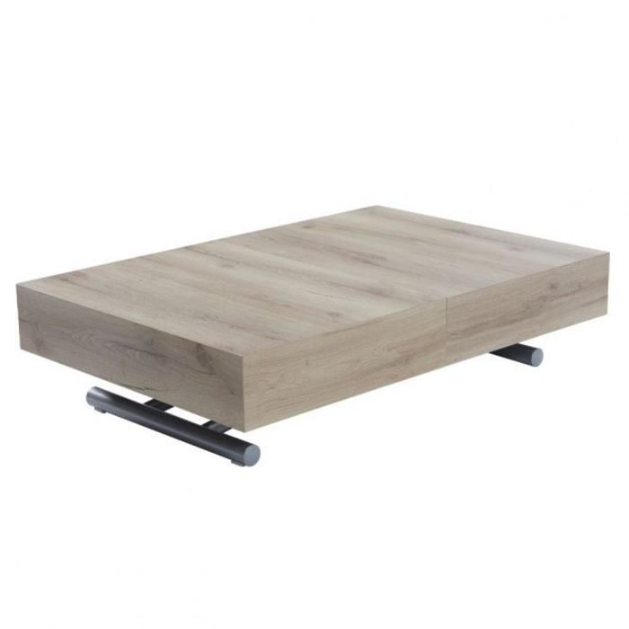 Table relevable extensible HARIE mélaminée chêne naturel natural Bois Inside75