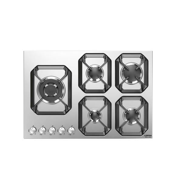 LOFRA HLS7B0 Uranus 75 plaque de cuisson valved 75CM - EDGE 75 CM Acier - 5 brûleurs à gaz avec soupapes IN 1 Triple Crown