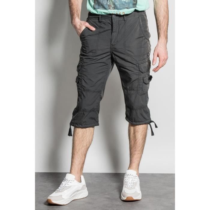 DEELUXE Pantacourt cargo en coton RIVER Charcoal