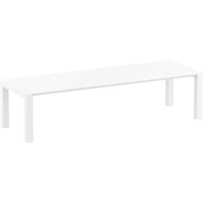 RESOL Table extensible jardin Extérieur 100x260 Extendable / 300 cm Couleur blanc Tables à manger de jardin Protection UV