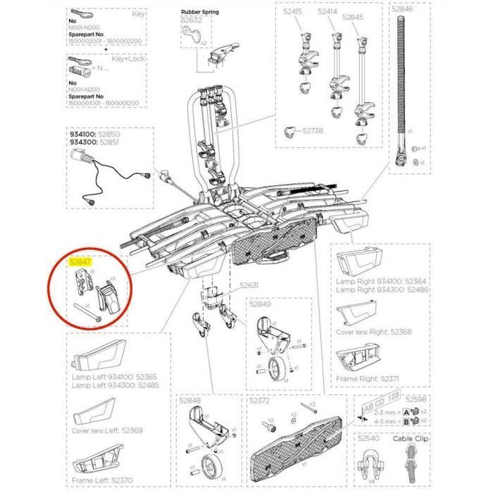 Transporteurs Pièces détachées Thule Pump Buckle Kit Easyfold Xt 933 52847 - Taille Unique - Noir