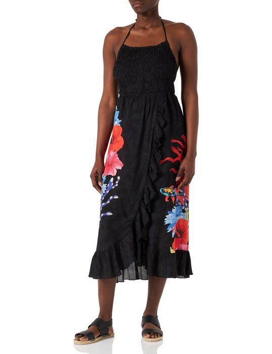 Robe De Plage Femme Leisofter - Cache-maillot Broderie - Mi-longueur - Coton Léger - Pour Plage, Piscine Ou Vacances