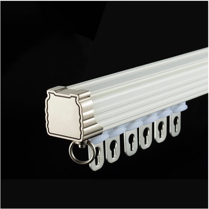 Rail à Rideaux Pour Plafond Ou Mur - Longueur Réglable De 50 Cm à 6 M - En Aluminium Avec Roulettes Silencieuses