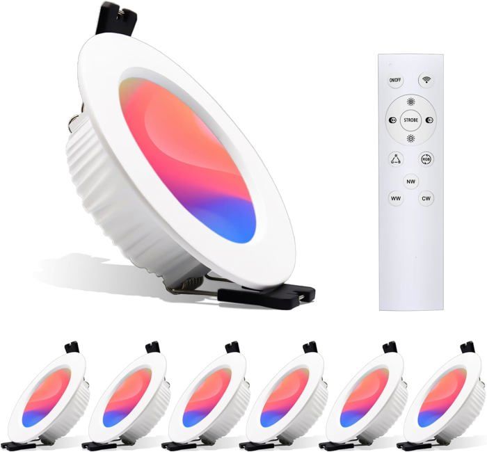 Spot LED Encastrable Dimmable, 10x Spots Salle de Bain IP44, 3 Niveaux de Luminosité Dimmable