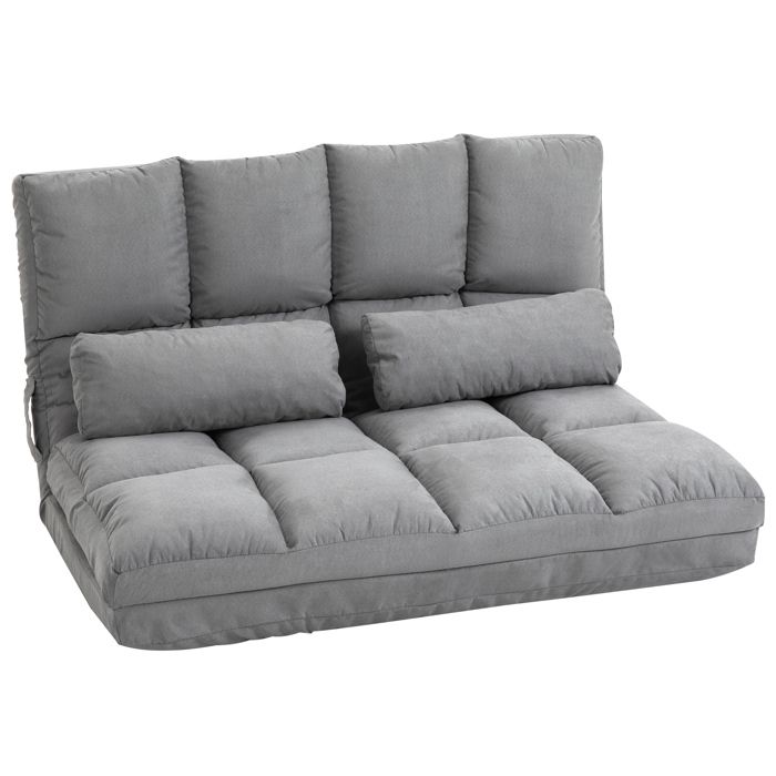 HOMCOM - Canapé Paresseux - Suède - 102x73x60cm - Gris clair