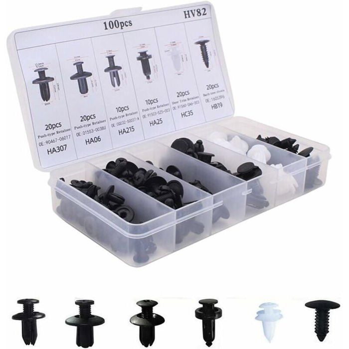 10 Clips Fixation Plastique Intérieur Voiture - Universel, Bleu, Neuf