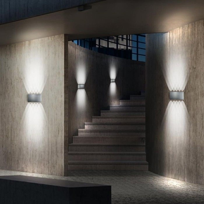 WOTTES Applique Murale Intérieure LED 8W Lampe Murale Luminaire Blanc Chaud Moderne pour Salon Escalier Couloir Argent 4pcs