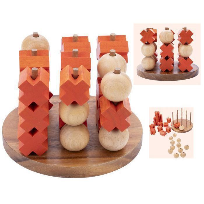 Engelhart 340733 - Gioco Tic Tac Toe In Legno Per Bambini E Ragazzi, 65 Pezzi