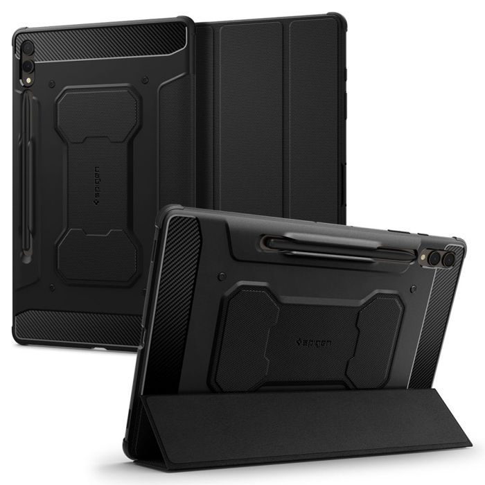 Tablette tactile Spigen – ACS06539 – Rugged Armor Pro Coque Compatible avec Samsung Galaxy Tab S9 Plus (2023) – Noir